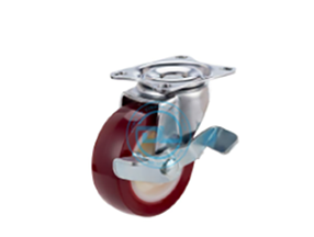 50mm PU wheel light duty swivel caster with brake